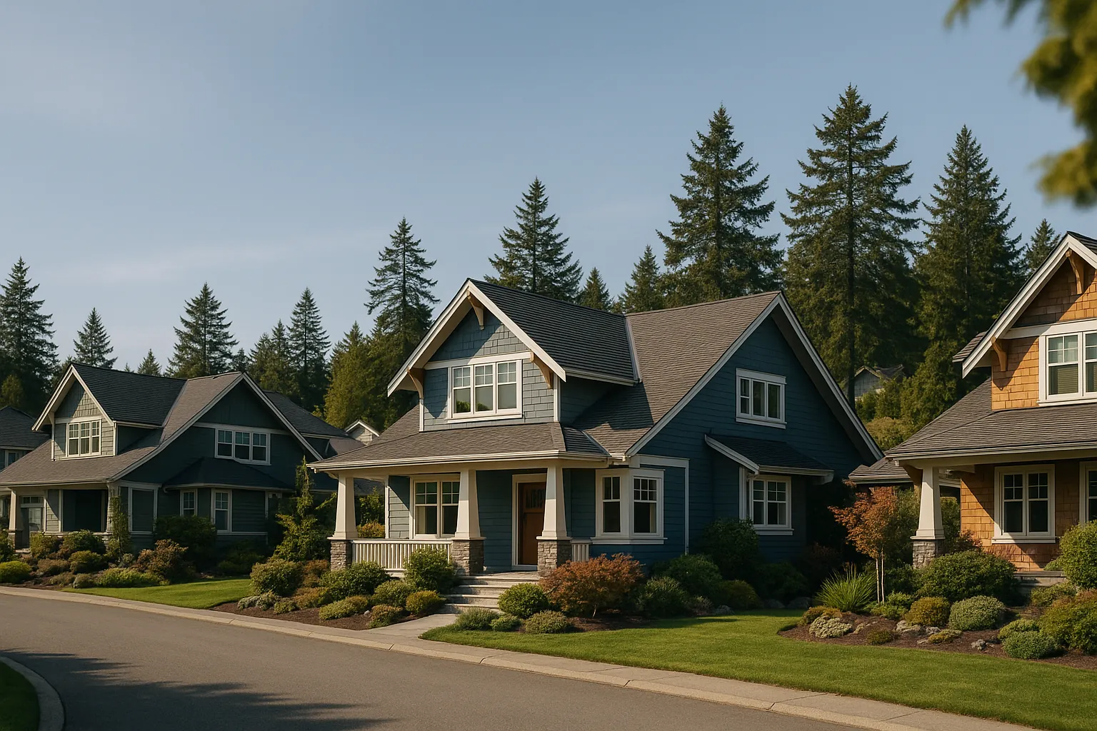Residential homes with healthy, well-kept roofs in Comox, BC